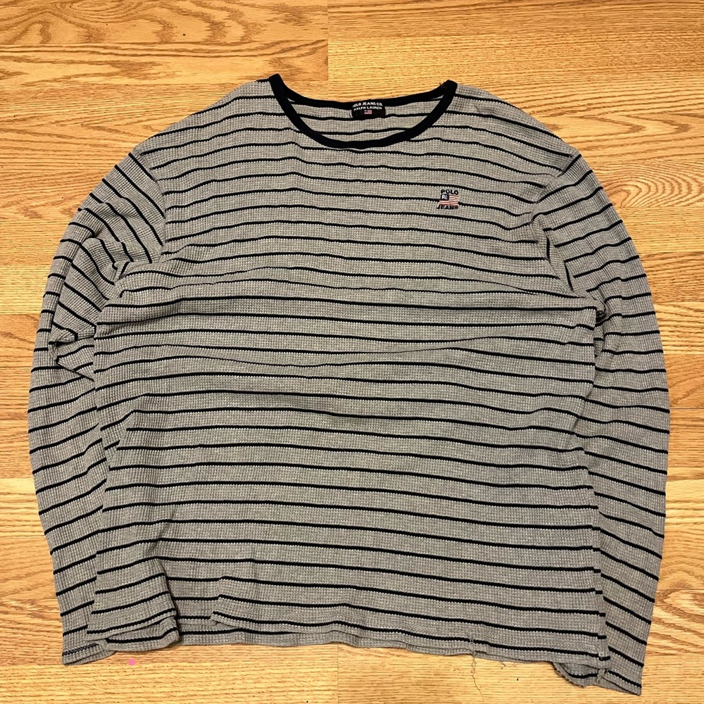 Vintage striped polo long sleeve